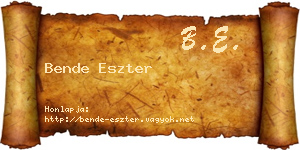 Bende Eszter névjegykártya